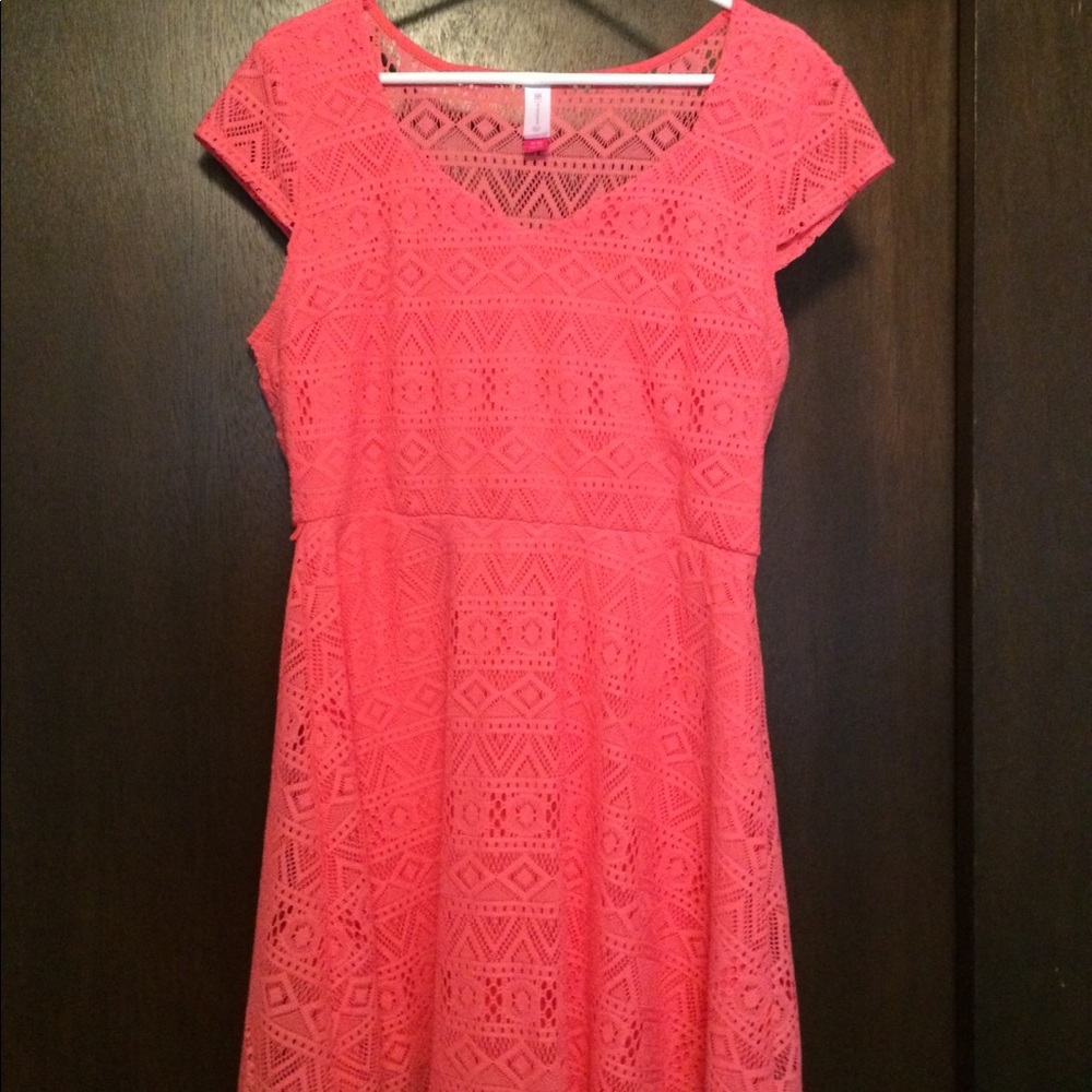 Coral knit dress